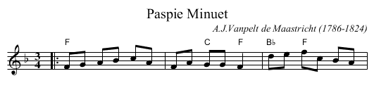 Paspie Minuet - staff notation