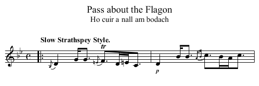 Pass about the Flagon - staff notation