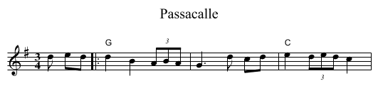 Passacalle - staff notation