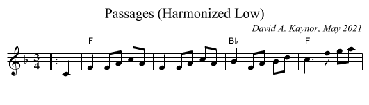 Passages (Harmonized Low) - staff notation