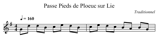 Passe Pieds de Ploeuc sur Lie - staff notation