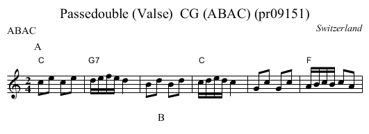 Passedouble (Valse)  CG (ABAC) (pr09151) - staff notation