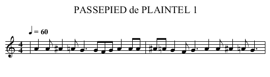 PASSEPIED de PLAINTEL 1 - staff notation