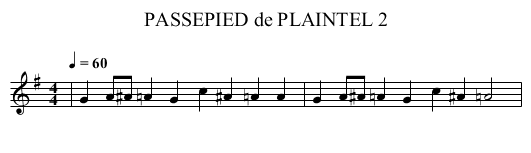 PASSEPIED de PLAINTEL 2 - staff notation