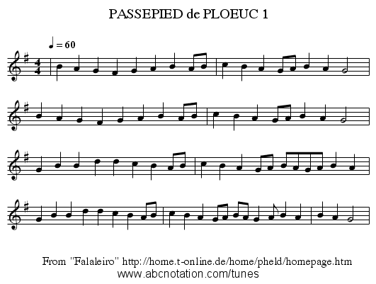 PASSEPIED de PLOEUC 1 - staff notation
