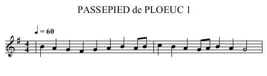 PASSEPIED de PLOEUC 1 - staff notation