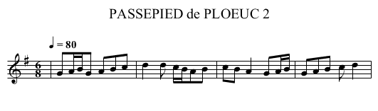PASSEPIED de PLOEUC 2 - staff notation