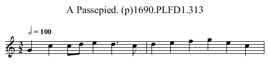 Passepied. (p)1690.PLFD1.313, A - staff notation
