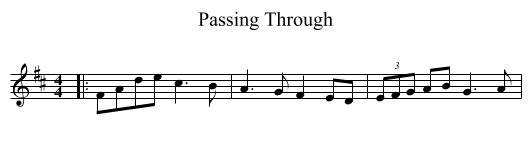 Passing Through - staff notation