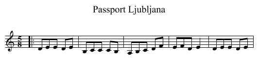 Passport Ljubljana - staff notation