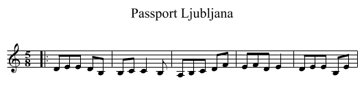 Passport Ljubljana - staff notation