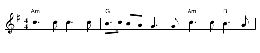 Pastime With Good Company - staff notation