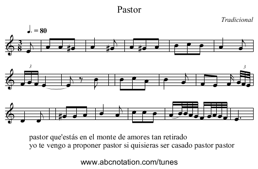 Pastor - staff notation