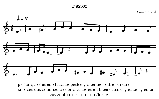 Pastor - staff notation