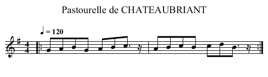 Pastourelle de CHATEAUBRIANT - staff notation