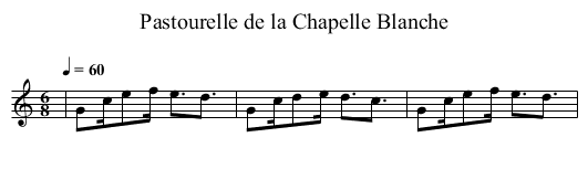 Pastourelle de la Chapelle Blanche - staff notation