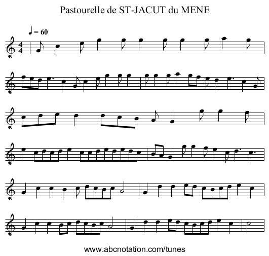 Pastourelle de ST-JACUT du MENE - staff notation