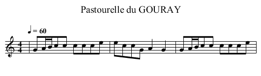 Pastourelle du GOURAY - staff notation