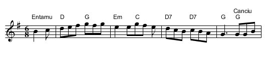 Pasucáis (CT 299) (Arrg.) - staff notation