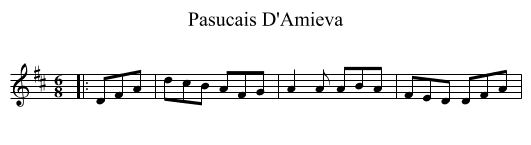 Pasucais D'Amieva - staff notation
