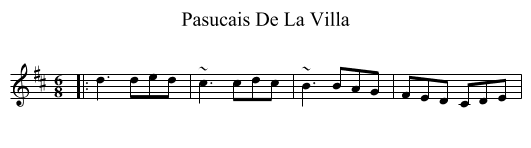 Pasucais De La Villa - staff notation