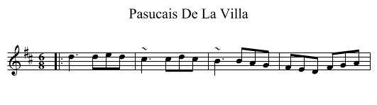 Pasucais De La Villa - staff notation