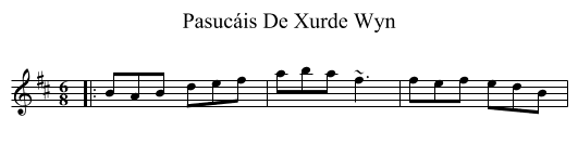 Pasucáis De Xurde Wyn - staff notation