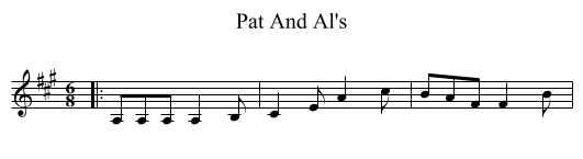 Pat And Al's - staff notation