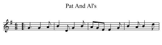 Pat And Al's - staff notation