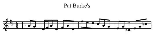 Pat Burke's - staff notation