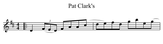 Pat Clark's - staff notation