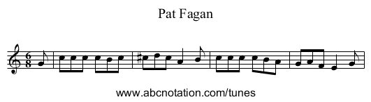 Pat Fagan - staff notation