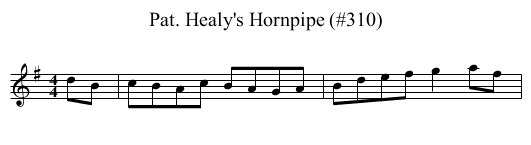 Pat. Healy's Hornpipe (#310) - staff notation