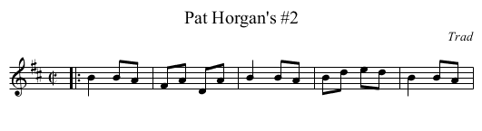 Pat Horgan's #2 - staff notation