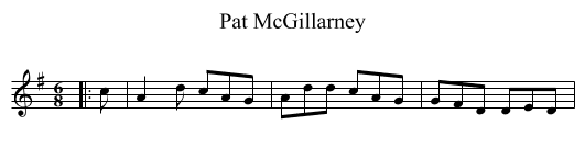Pat McGillarney - staff notation