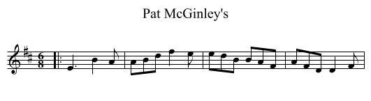 Pat McGinley's - staff notation