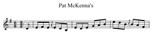 Pat McKenna's - staff notation