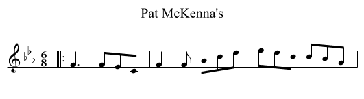 Pat McKenna's - staff notation
