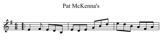 Pat McKenna's - staff notation