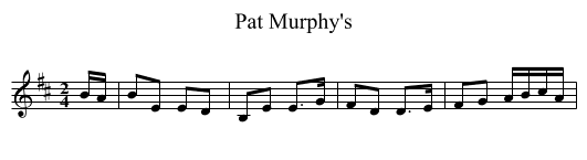 Pat Murphy's - staff notation