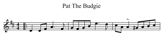 Pat The Budgie - staff notation