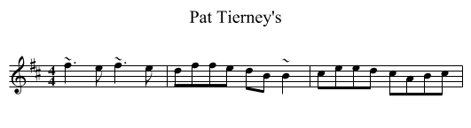Pat Tierney's - staff notation