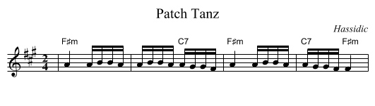 Patch Tanz - staff notation