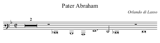 Pater Abraham - staff notation