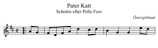 Pater Katt - staff notation