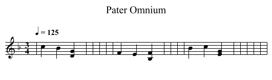 Pater Omnium - staff notation