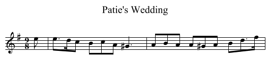 Patie's Wedding - staff notation