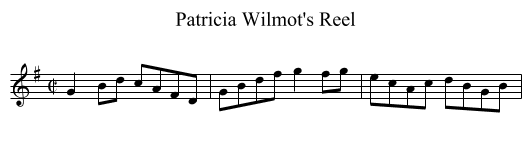 Patricia Wilmot's Reel - staff notation