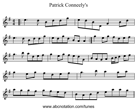 Patrick Conneely's - staff notation