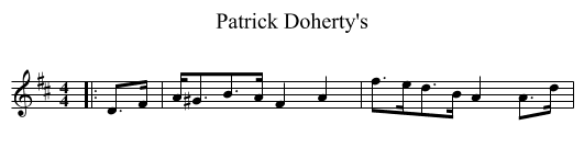 Patrick Doherty's - staff notation
